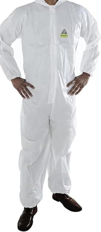 Cordova MP300 Disposable Coveralls with Hood, Zipper Front, Elastic Waist, Wrist, Ankles and Hood, Microporous Coveralls for Protection Against Contaminants, Size X-Large, 25-Pack